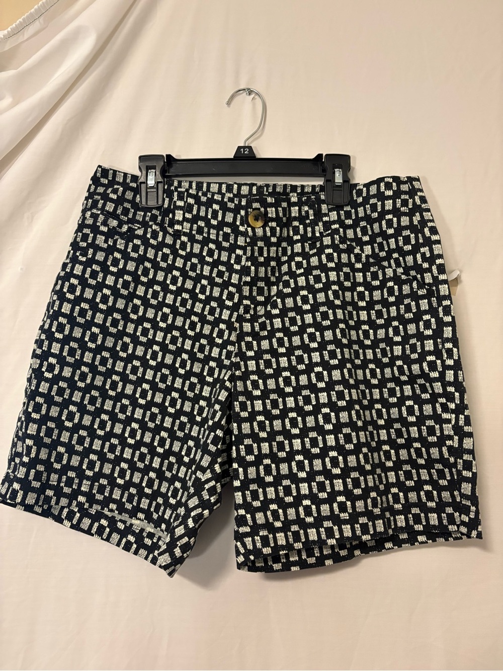 Lee Women’s Mid-Rise Black and White Patterned Shorts